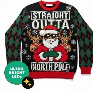 REALLY LIGHTS UP Holiday Time Christmas Sweater